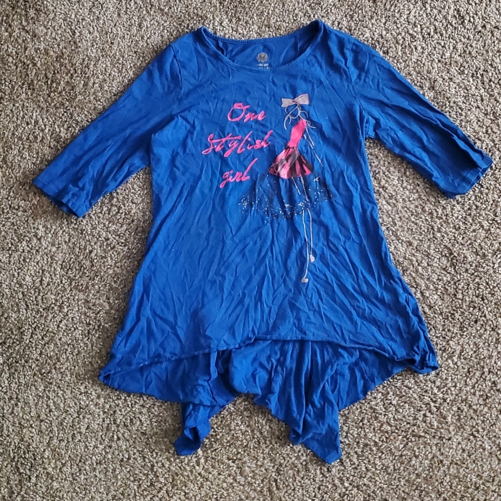 Girls Tunic Blouse with Pink/Blue